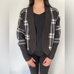 Cynthia Rowley Black Plaid Cardigan